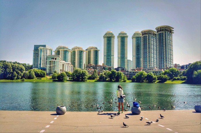 Summer) - My, Girls, Lake, Moscow, Duck, Town