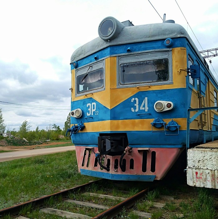 Operating ER22 at the station Stepnogorsk. Kazakhstan. - Railway, Train, Kazakhstan, A train, Eeo, Made in USSR, Longpost