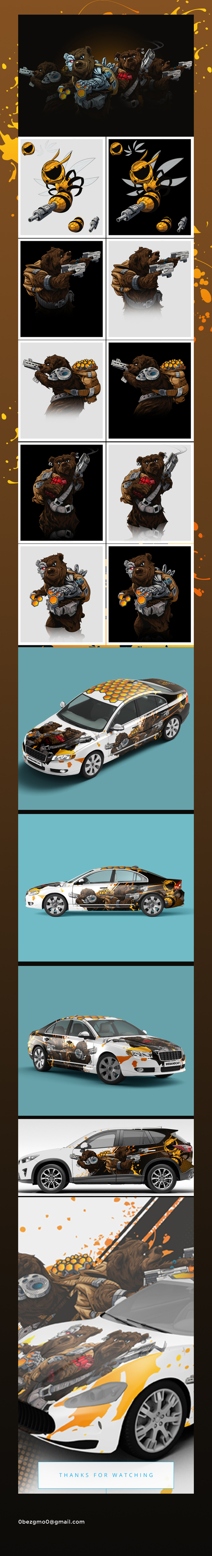 Cyber ??bears. car design - My, Vinylography, Auto, Art, Bears, Ideally, Pros and cons, Longpost