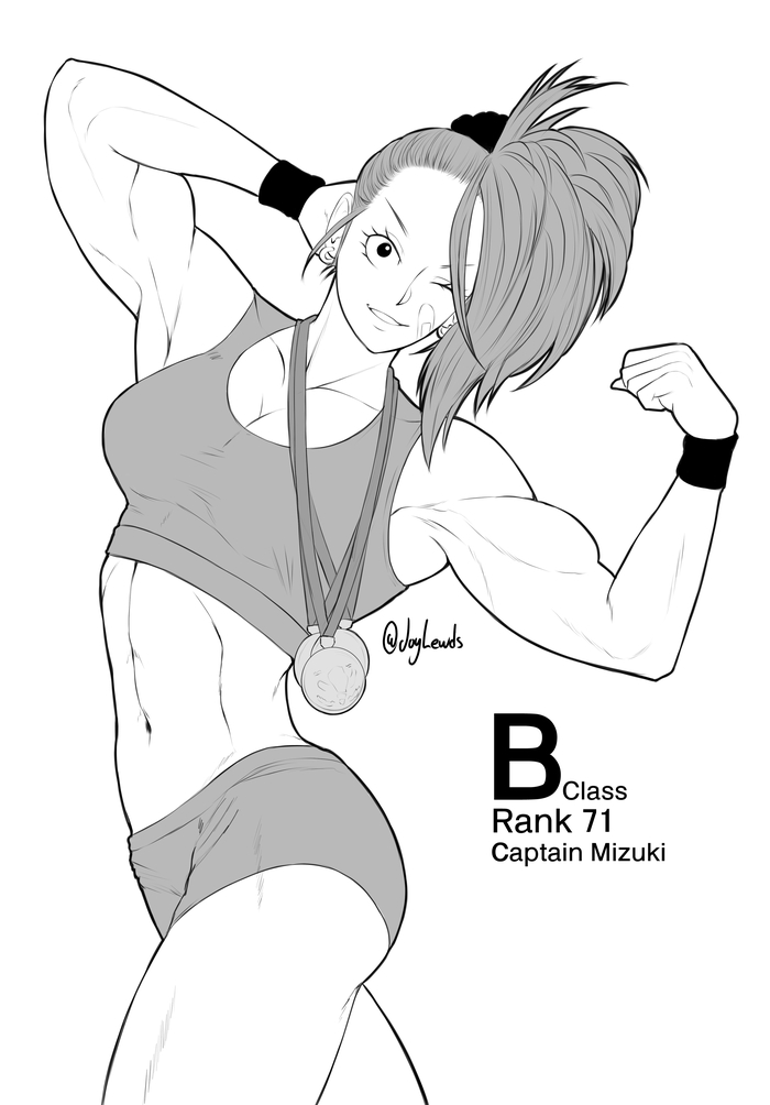 Captain Mizuki
 - Joylewds, Арт, Крепкая девушка, Аниме, Anime Art, Onepunchman, Captain mizuki, Спортивные девушки