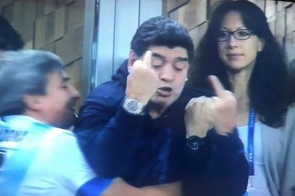 Maradona showed faki after the winning goal of Argentina - Diego Maradona, Football, 2018 FIFA World Cup