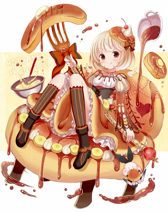 I would like such pancakes) - Anime art, Anime original, Anime, Morinaga, Givuchoko