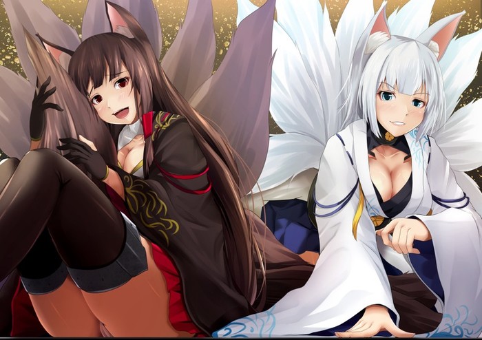 Anime Art - NSFW, Anime Art, Akagi, Kaga, Azur Lane, Kanzaki kureha