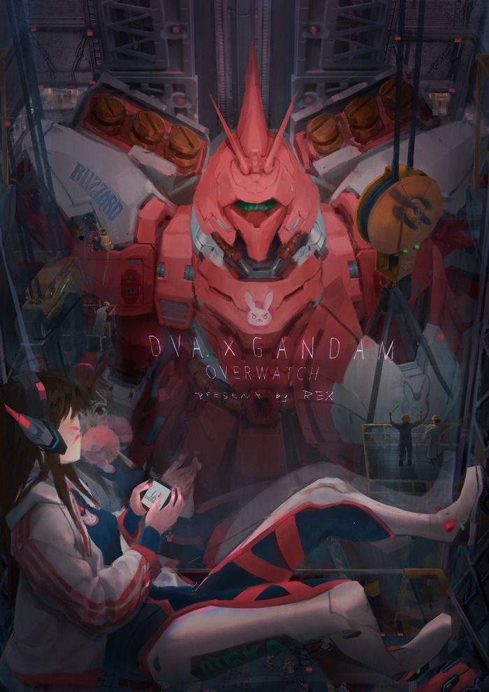 Mekdam - Anime Art, Аниме, Gundam, Кроссовер, Игры, Overwatch, Dva