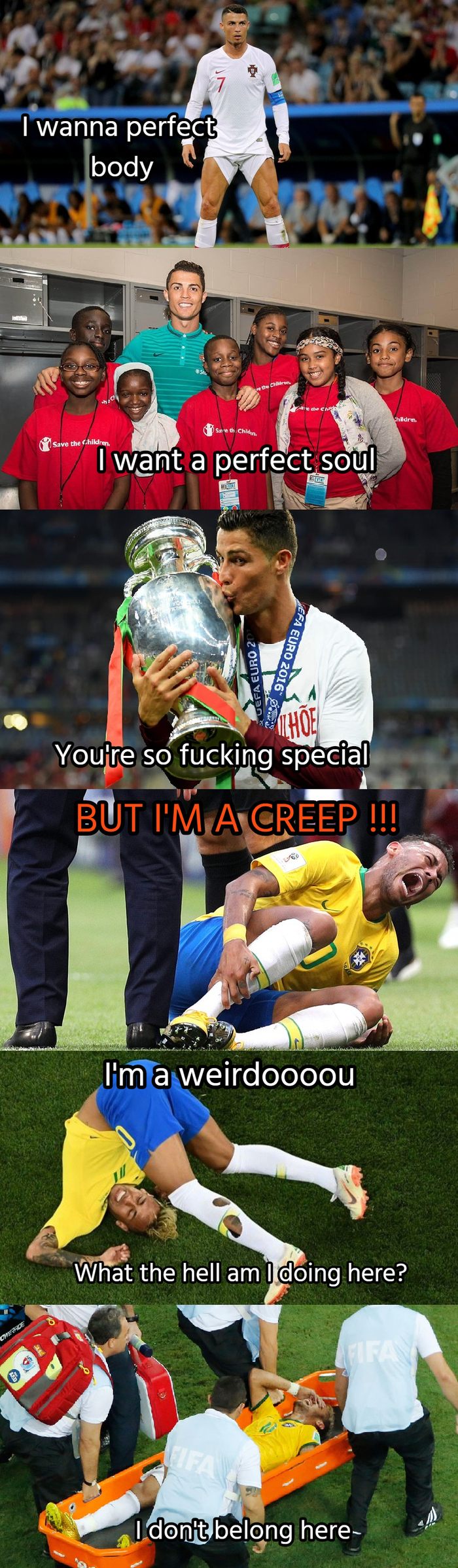 Just wants to be special - Radiohead, Longpost, Football, Neymar Junior, Cristiano Ronaldo, Picture with text, 2018 FIFA World Cup