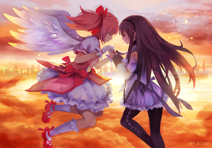 Promise - Anime art, Anime, Mahou Shoujo Madoka Magica, Madoka kaname, Akemi homura