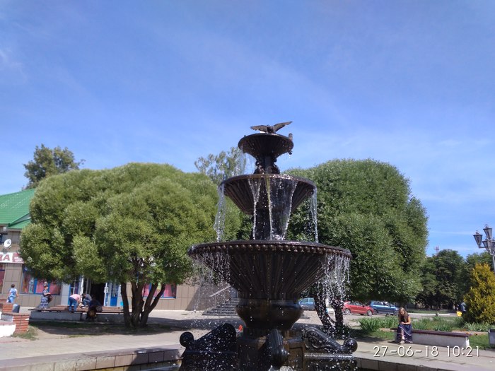 Fountain renovation - My, Fountain, Pigeon, Bathing, Bathing