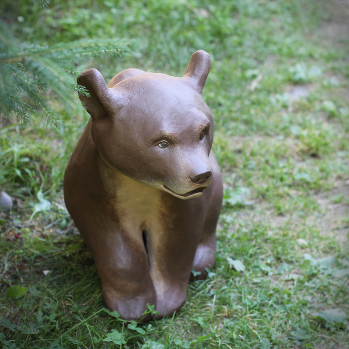 Bear made of concrete for giving [sculpture] - My, Needlework without process, Concrete, The Bears, Dacha, Sculpture, Longpost