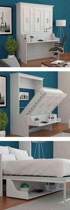 Folding bed in a small apartment - Pinterest, Interior, Furniture, , Longpost