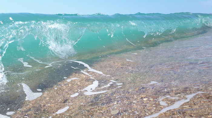 The sea is in your feed - My, Black Sea, Sea, Crimea, Wave, Relaxation, Water, Beach, Wild beach, Longpost