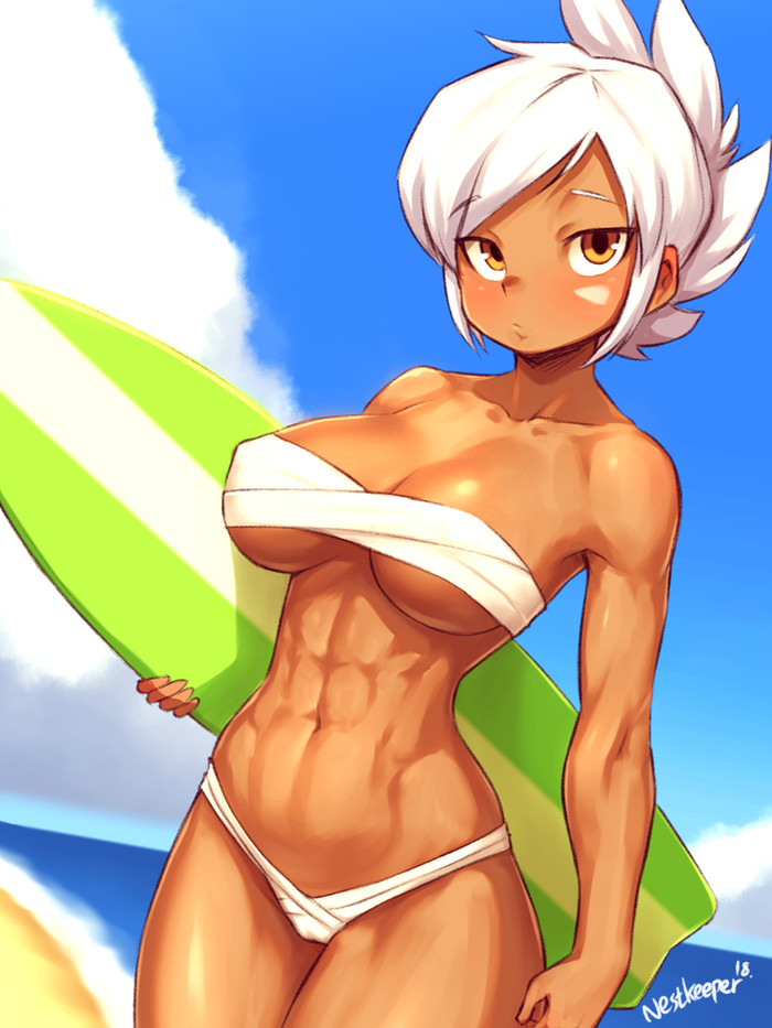 Riven in a bikini - Nestkeeper, Art, Strong girl, Riven, League of legends, LOL, Anime, Anime art