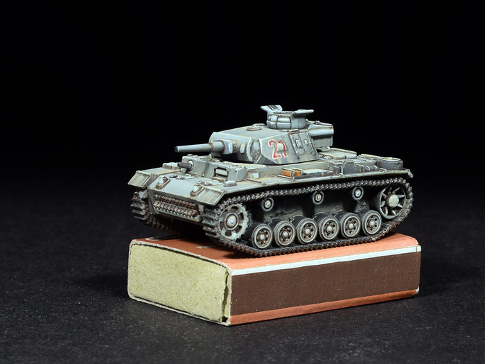 Tank model Pz III, BattleFront, 1/100. - My, Stand modeling, Miniature, Flames of War, Longpost