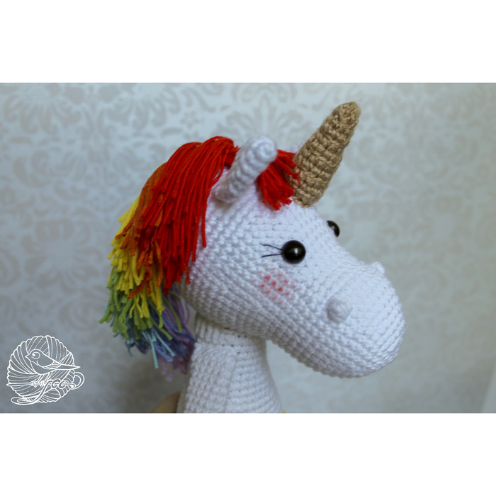 Knitted Unicorn is ready) - My, Toys, Crochet, Knitting, , Longpost