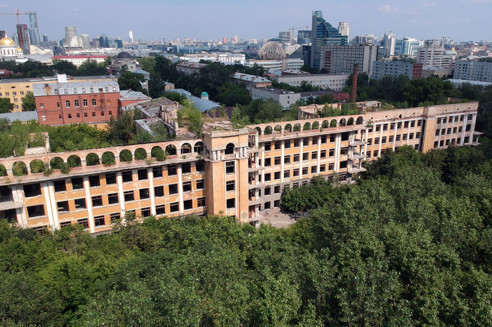 Abandoned hospital - My, Abandoned, Hospital, BSMP, Yekaterinburg, Photosphere, Aerial photography, DJI Spark, Fuck aesthetics