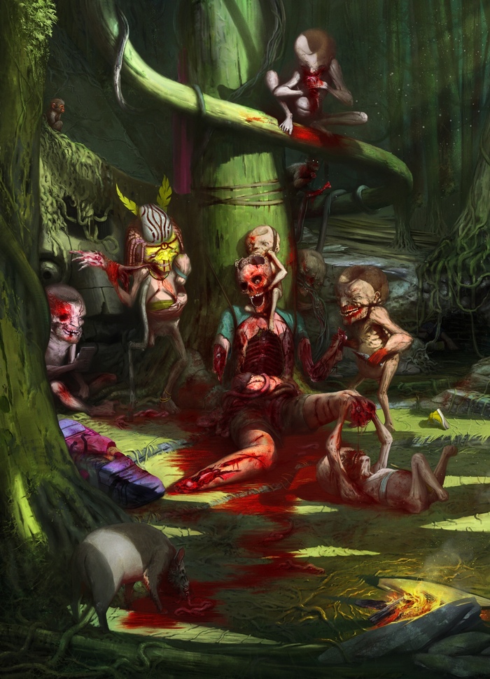 Картинки для альбом-проекта EVILBOOK Evilbook, Ужасы, Иллюстрации, Чудовища, Альбом, Длиннопост