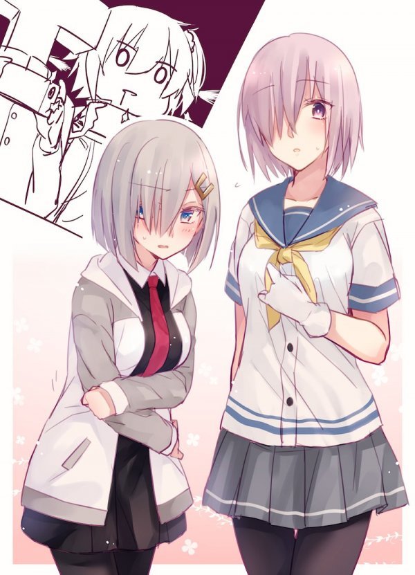 Exchange - Kantai collection, Crossover, Fate grand order, Hamakaze, Shielder, Anime, Mashu Kyrielight