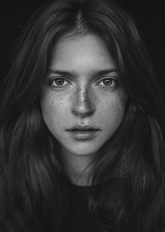 Портреты #18 (ч/б) Черно-Белое фото, Красивая девушка, Портрет, Длиннопост