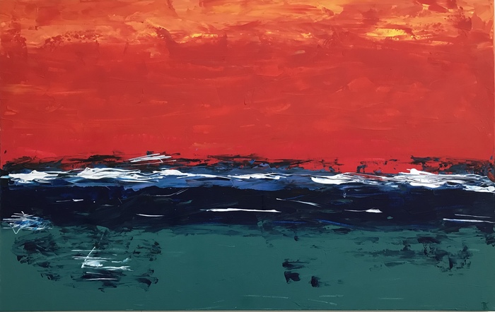 Baltic Sunrise - My, Abstraction, Painting, Acrylic, Creation