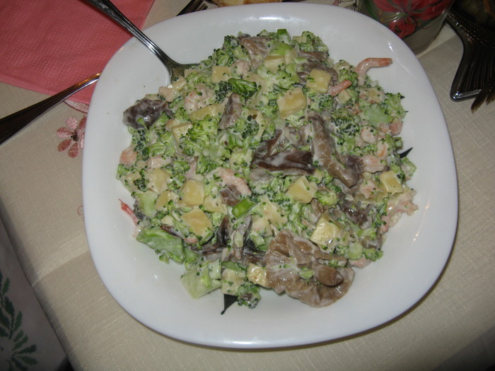 Salad Dominican - My, Salad, Broccoli, Mushrooms, Cheese, Shrimps, 