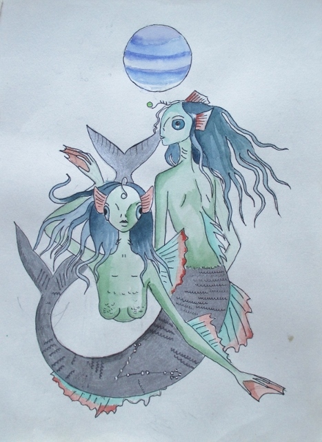 Zodiac signs - My, Zodiac signs, Sketch, Longpost, Drawing, Watercolor, Illustrations