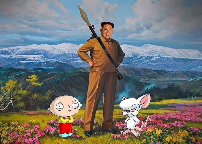 World Takeover Squad - My, Kim Chen In, Stewie Griffin, Pinky and Brain, Vertex, North Korea, Oil painting