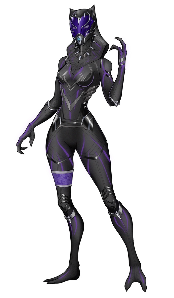 Black Panther - Spacemaxmarine, Black Panther, Marvel, Tali zorah, Mass effect, Crossover, Art