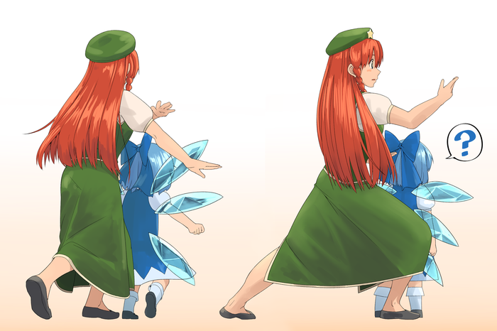    "" , , Touhou, Hong Meiling, Cirno