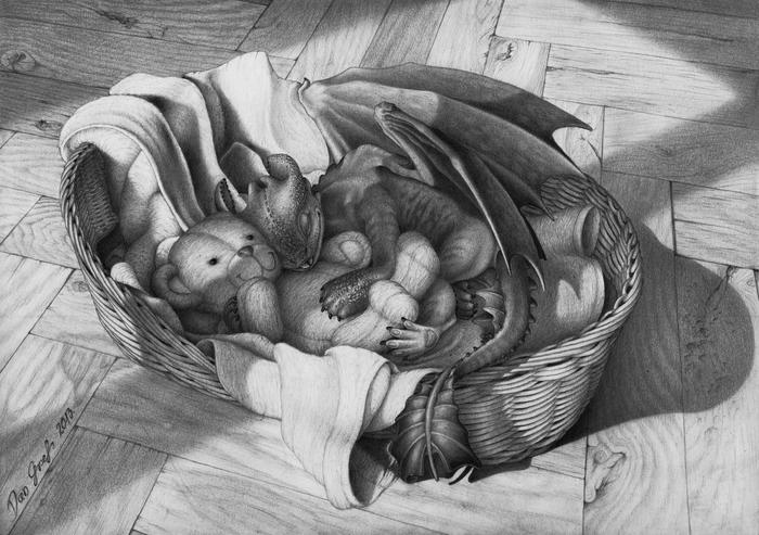Lullaby for Toother - Art, How to train your dragon, Night fury, The Dragon, Black and white, Original character