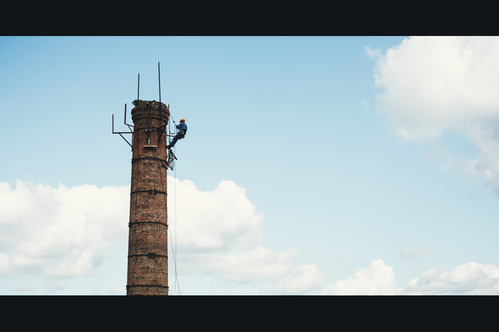 Repair of a chimney for a boiler room - My, The photo, Canon, Height, Repair, Boiler room, Sky, Clouds, Lightroom