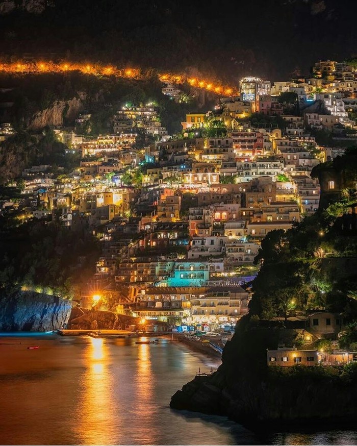 Positano village at night, Italy. - The photo, Interesting, Italy, beauty, Night, Village