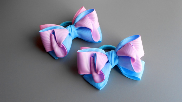 Kanzashi Rep ribbon bows - My, Kanzashi, Ribbon bows, Bow, Video