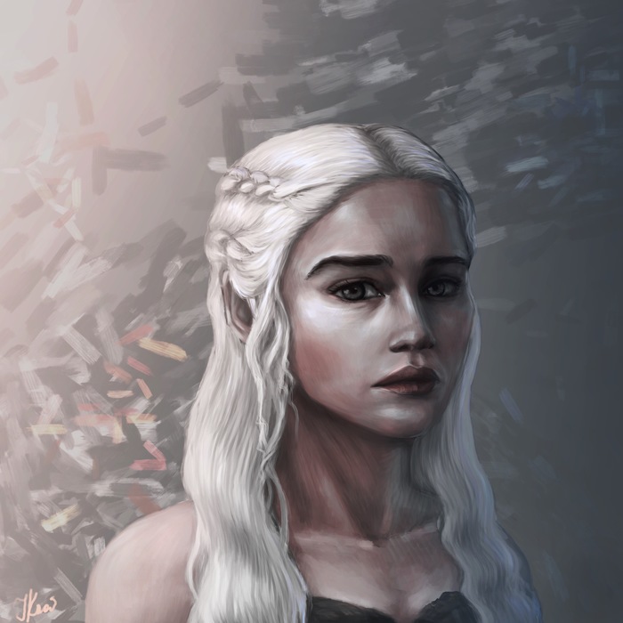Daenerys Targaryen - My, Computer graphics, Art, Game of Thrones, Daenerys Targaryen, Serials, Digital, Krita, Portrait