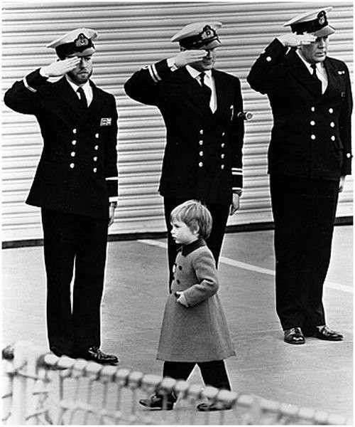 Little Prince William being saluted, 1986. - Honor, Little Prince, Great Britain