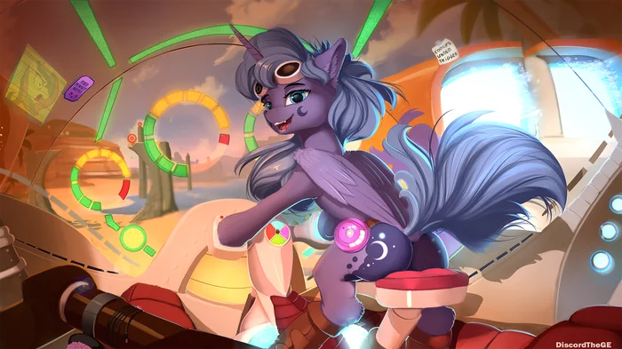 Lunar Gamer - My little pony, Art, PonyArt, Princess luna, Discordthege