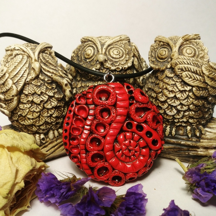 Star flesh - polymer clay pendant - My, Howard Phillips Lovecraft, Tentacles, Polymer clay, Needlework without process, Needlework