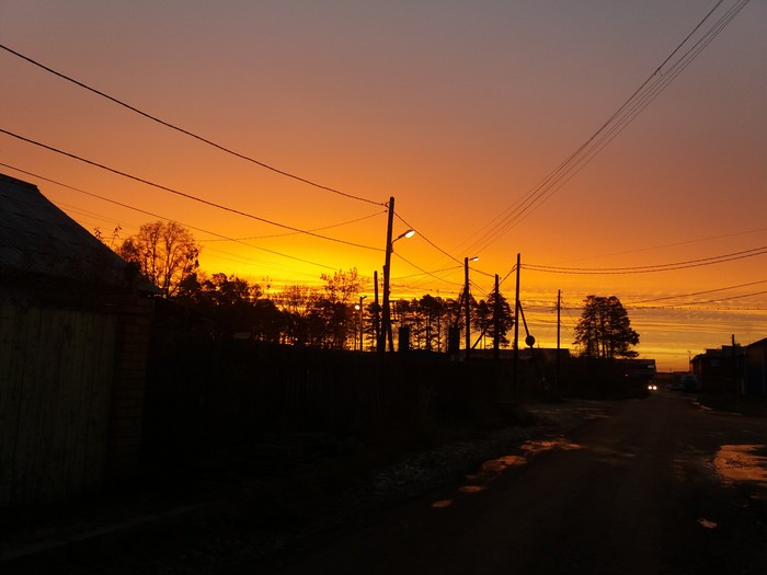 dawn - My, dawn, Photo on sneaker, Berezovsky, Sverdlovsk region, Morning