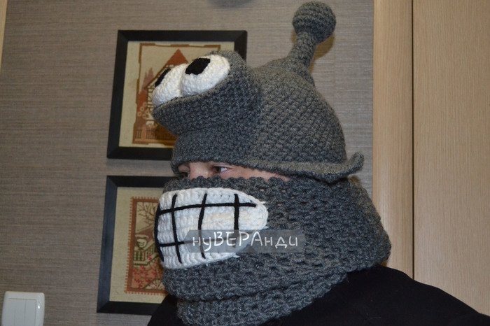 Winter Is Coming... - My, Longpost, Bender, Crochet, Knitting, Needlework, Needlework without process, Cap