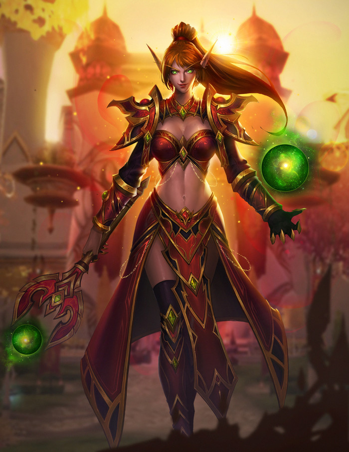 Blood elf warlock by chiaoqian liu World of Warcraft, Warcraft, WOW, Blizzard, Game Art, 