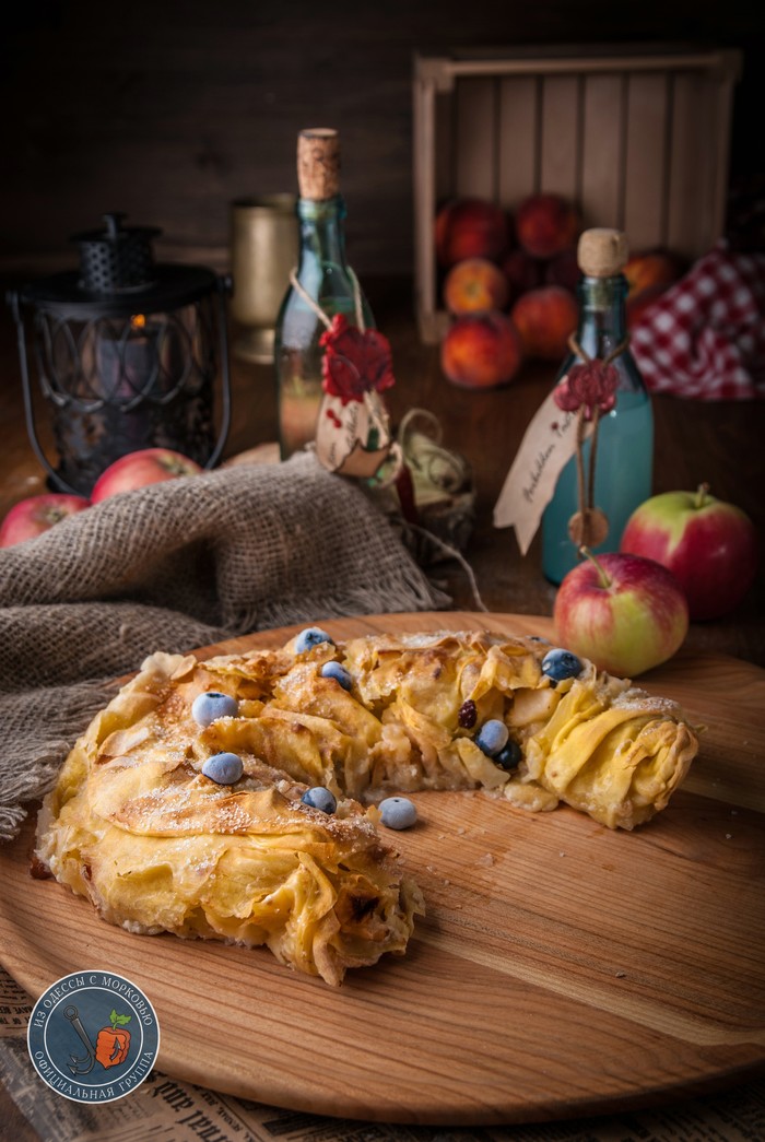 Apple strudel. - My, Literary Cuisine, From Odessa with carrots, Cooking, Food, Recipe, Longpost, The photo, Bakery products, Strudel