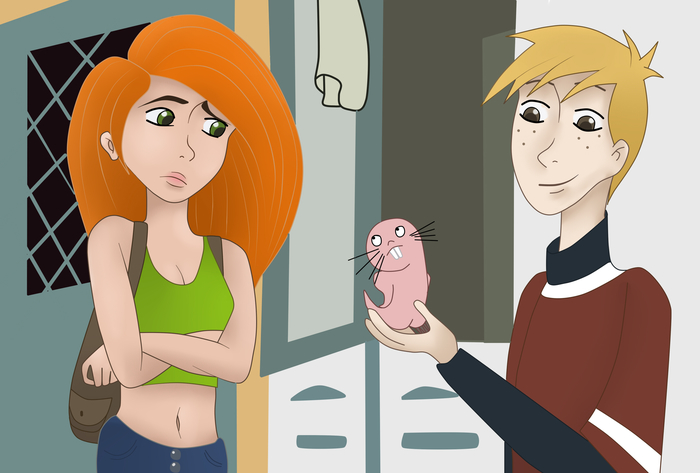 My first otp so to speak) And Rufus is just gorgeous here) - My, Kim Five-with-plus, Art, Fan art, Rufus, Cartoons