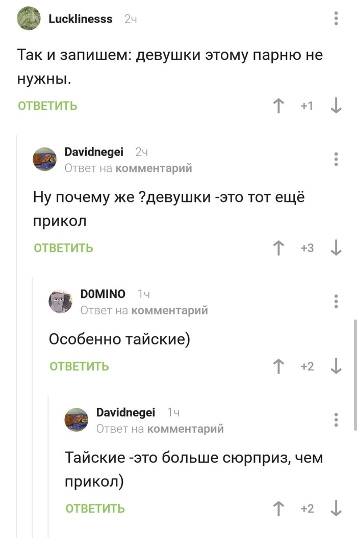 Прикол - Юмор, Девушки, Таиланд, Комментарии, Скриншот, Комментарии на Пикабу