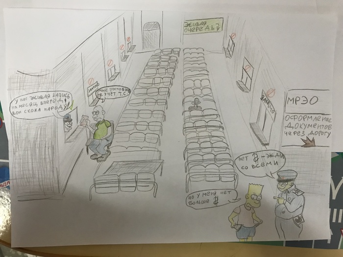 Рисунок на детском столике в МРЭО