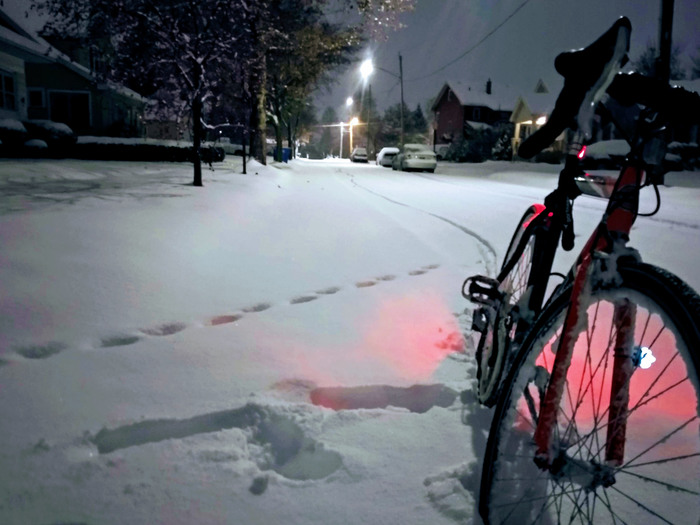 Numbered - My, USA, Winter, A bike, Night, Snow