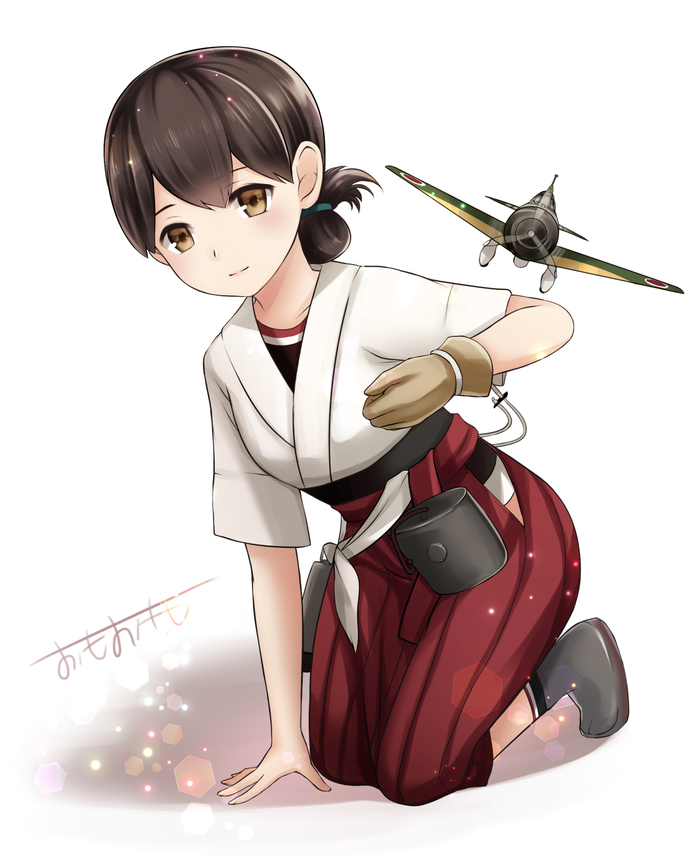 Kasuga Maru и Mitsubishi A5M4 - Kantai Collection, Аниме, Anime Art, Kasuga Maru