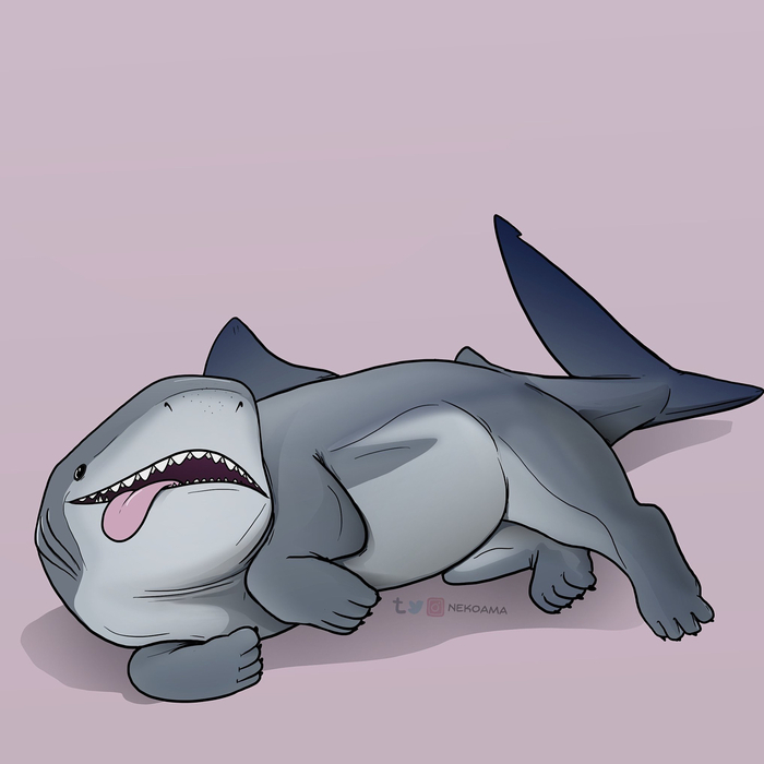 Puppies by nekoama - Nekoama, Shark, Art, Longpost