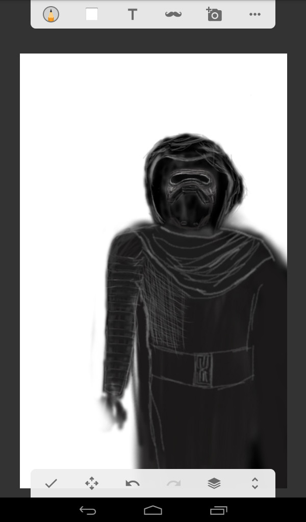 I can't draw. Not a SW fan. I drew. Kylo Ren. - Longpost, Новичок, First post, Drawing, Like, What's this?, Kylo Ren, Art, My