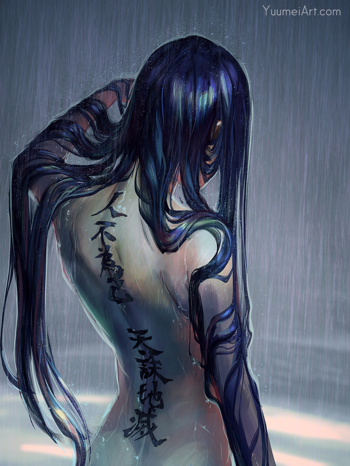 The girl with the tattoo - Art, Yuumei