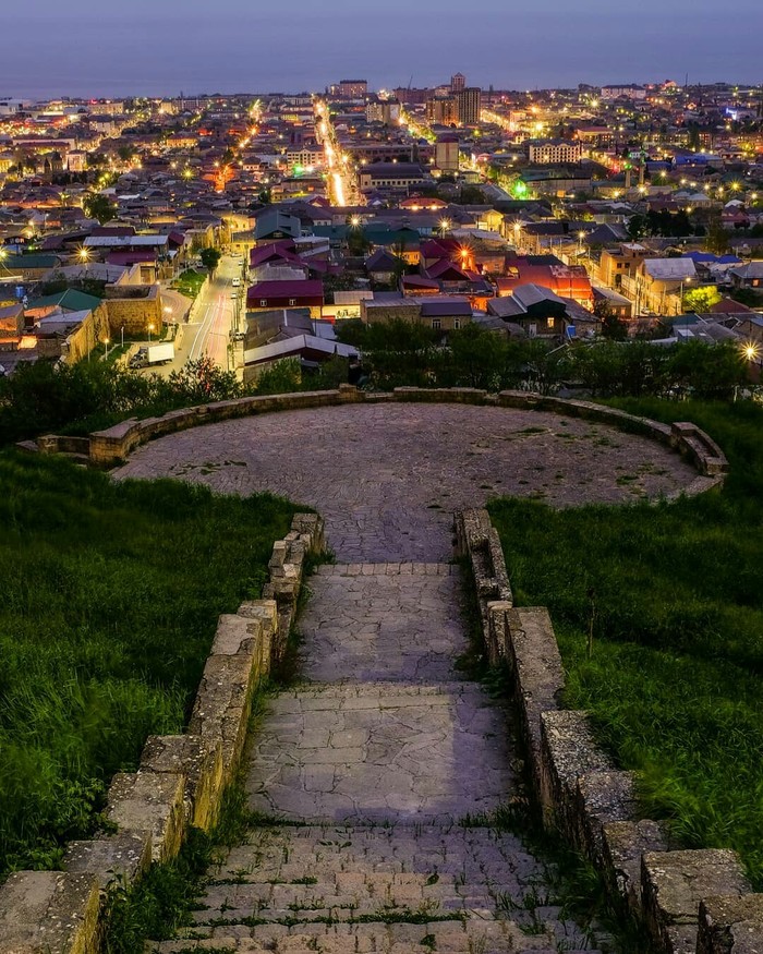 View from the fortress to the night Derbent, Republic of Dagestan - Derbent, Dagestan, beauty, The photo, Caucasus, View, Russia, Fortress