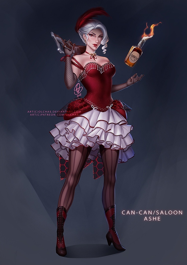 Can-Can/Saloon Ashe by OlchaS Olchas, Ashe, Overwatch, , 