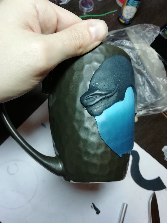 Birth Kindred from League of Legends - My, , Kindred, League of legends, Кружки, Polymer clay, Needlework with process, Handmade, Handmade, Longpost, Mug with decor